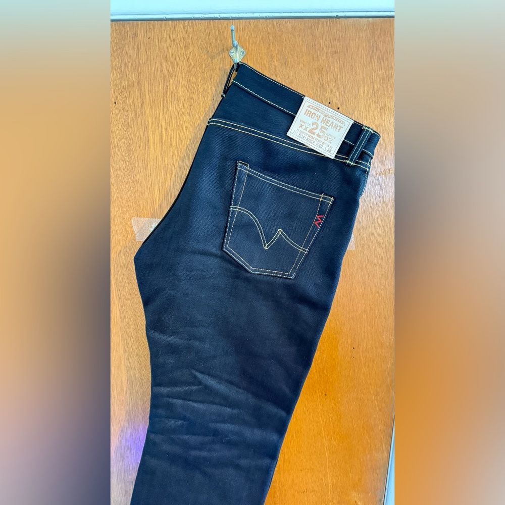 Iron Heart 634 XHSib 25oz Indigo Black Selvedge Straight Denim Jeans 40x36